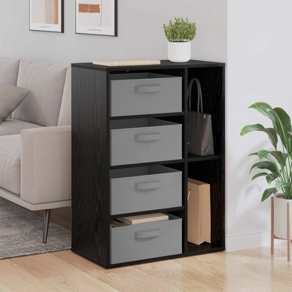 Credenza con cassetto Rovere Nero 60 x 33,5 x 84 cm