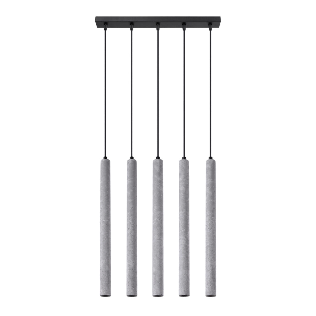 Lampada a sospensione VELINO cemento grigio 5 luci G9