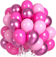 60 palloni di latex fucsia - palloni con polvere decorativa crème fucsia metallizzata - per bambine donne compleanni matrimoni.