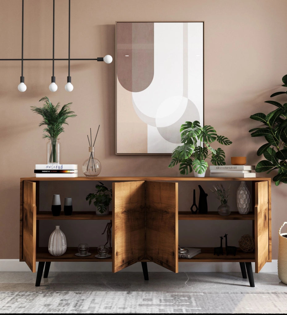 Credenza in legno "Latina" - 180 x 45 x 80 cm - Marrone