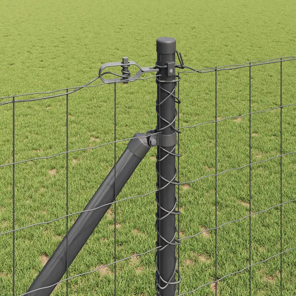 Recinzione da Giardino | Recinzione con Posto Grigio 1,2 x 25 m Acciaio e PVC