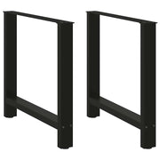 Set di 2 gambe per tavolo da pranzo moderne geometriche e robuste in acciaio nero 70 x 73 cm 02_0057548