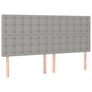 Testiera | Testata Grigio Chiaro 200x5x118/128 cm Tessuto