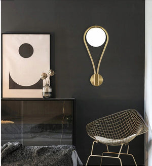 Lampada Da Parete Vetro Palla Gold APP603-1W