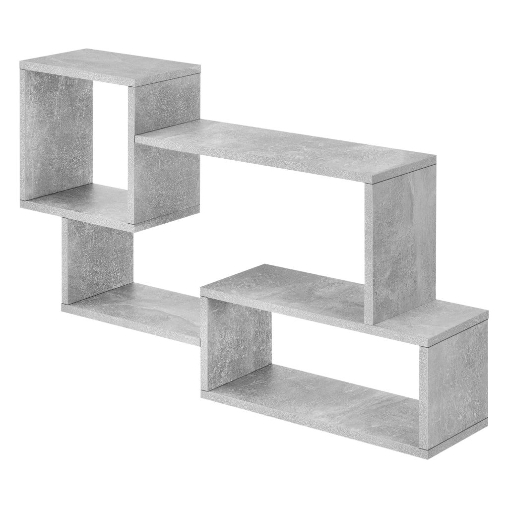 Elegante mensola da parete unità di stoccaggio a 3 livelli 87 cm effetto cemento 03_0005200