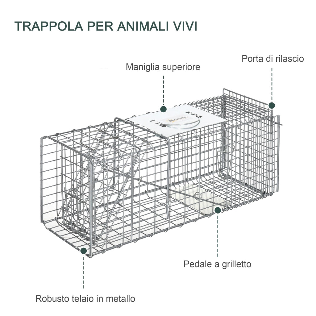 Trappola per Ratti, Topi e Nutrie Pieghevole in Acciaio