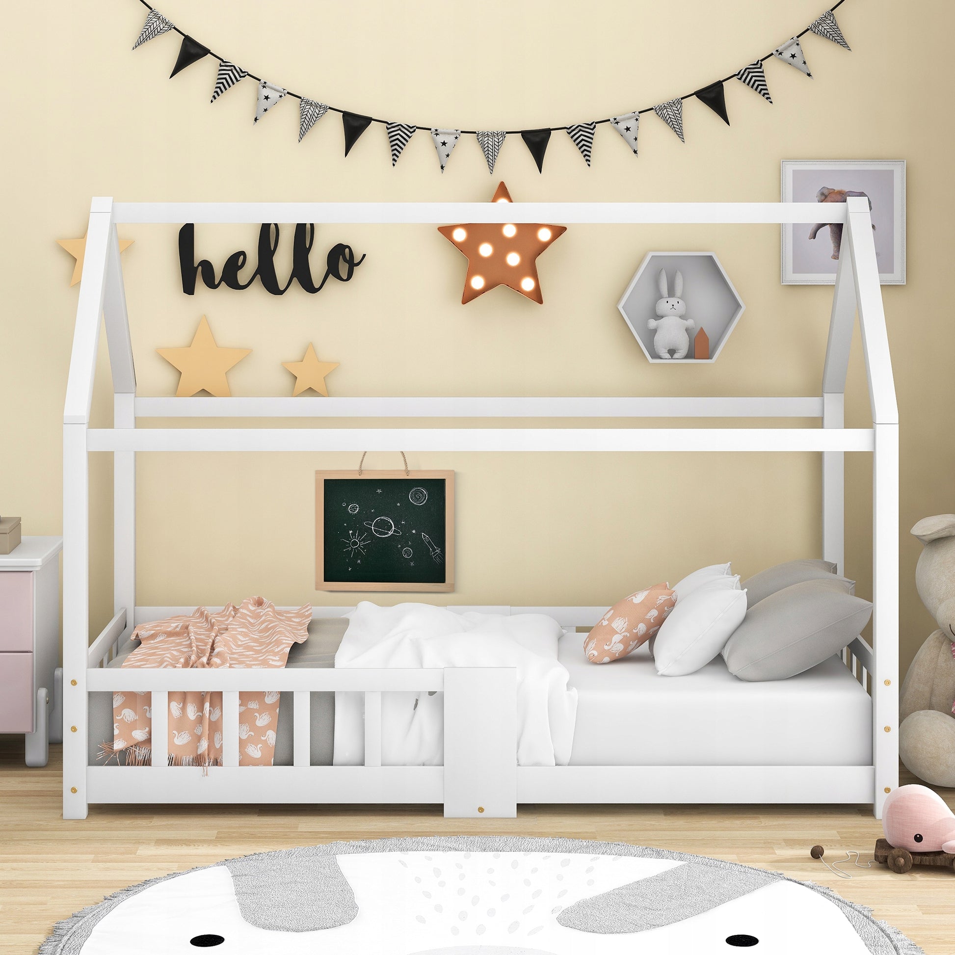 Letto per bambini in legno - Xylo - 90x200 - Bianco