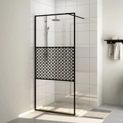 Parete per Doccia Walk-in Vetro Trasparente ESG 80x195 cm Nera cod mxl 44082