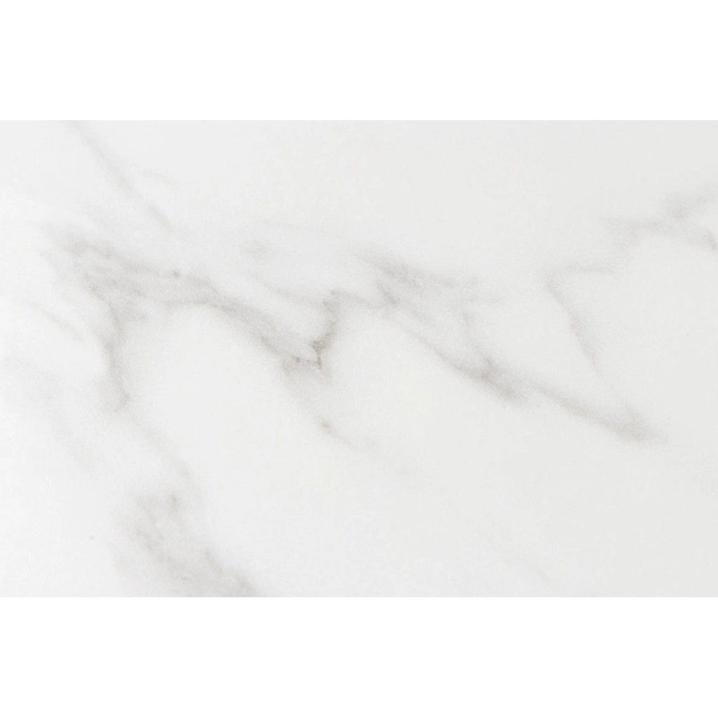 Tavolo da pranzo HEXA 180 cm - Piano in ceramica effetto marmo bianco e struttura in metallo nero