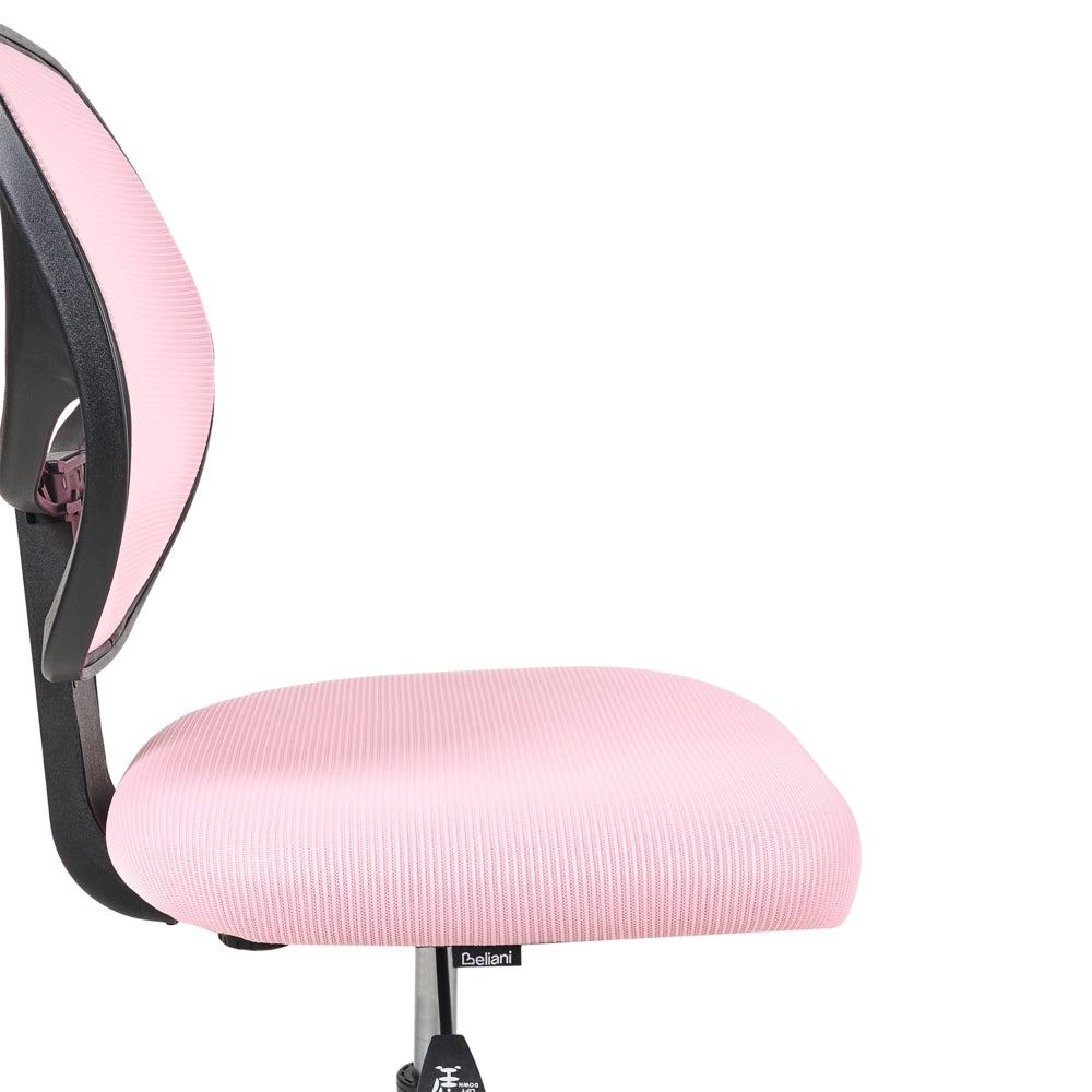 Sedia da ufficio imbottita senza braccioli con seduta girevole rosa pastello Joyful