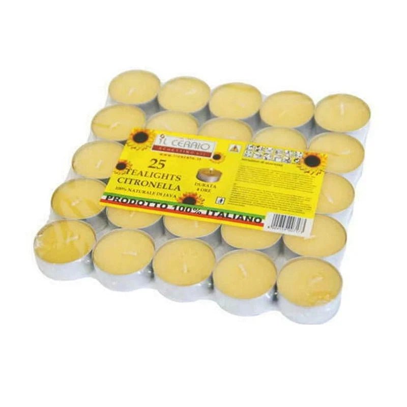25 CANDELE ALLA CITRONELLA TEALIGHT