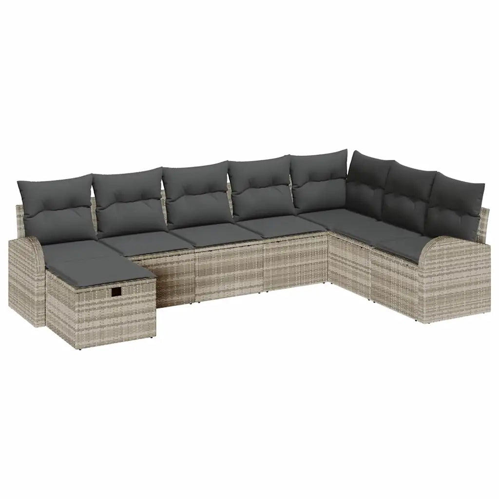 Set di divani con cuscino Grigio chiaro polyrattan 3359131