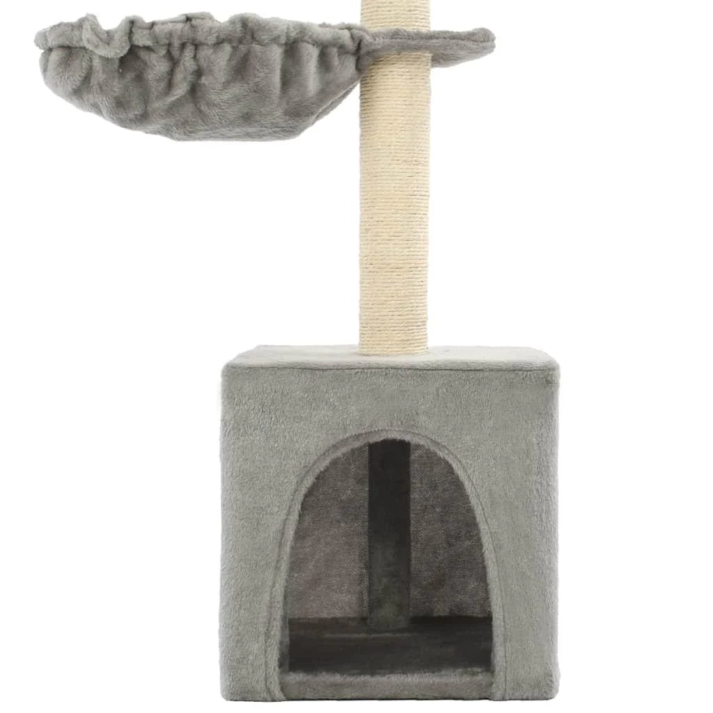 Tiragraffi albero per gatti cuccia per gatti giocattolo peluche sisal 105 cm grigio 3702171