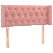 Testiera | Testata ad Orecchio Rosa 103x16x78/88 cm in Velluto