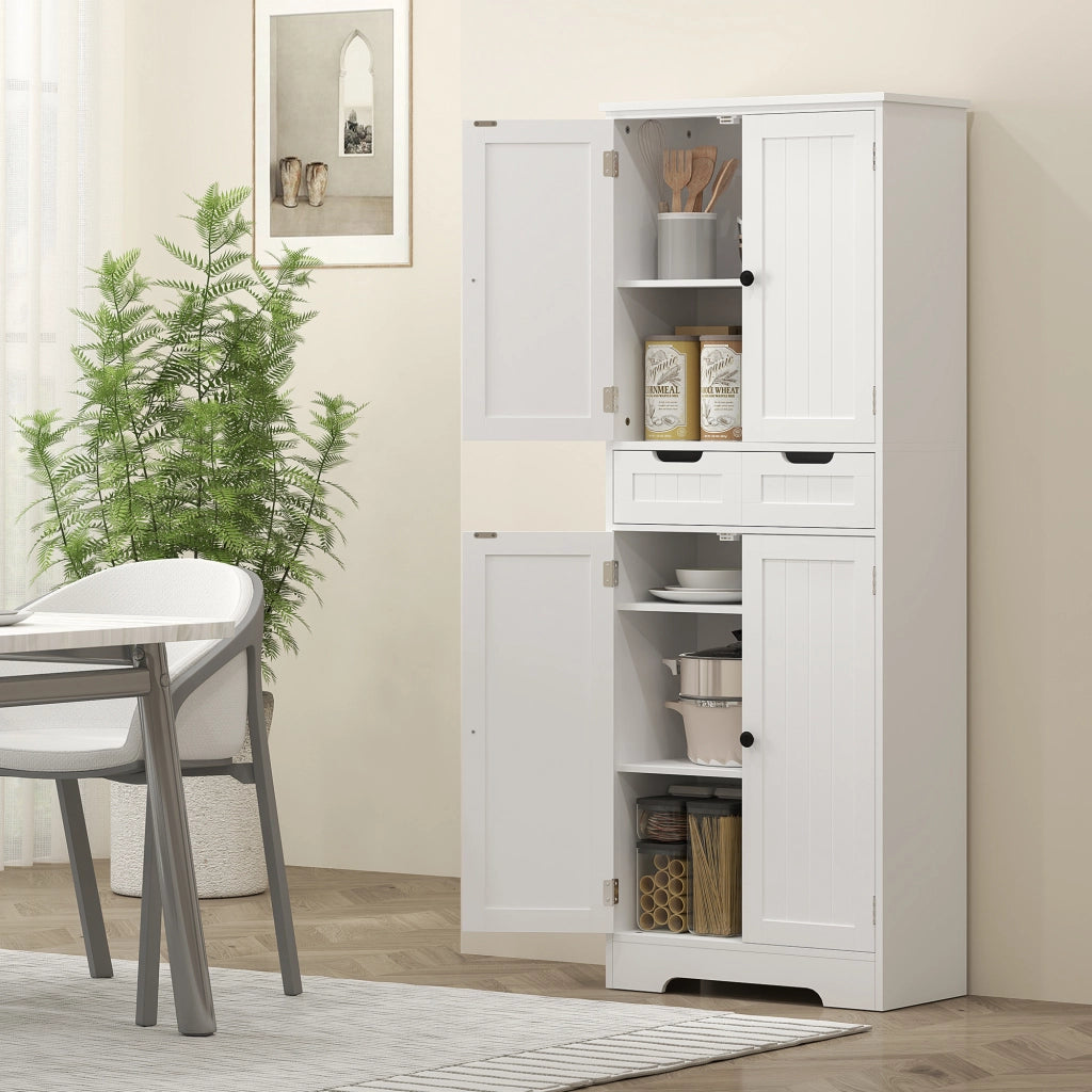 Mobile da bagno con cassetto, ante e ripiano regolabile ¨C Zephmum ¨C Bianco 60x30x160 cm