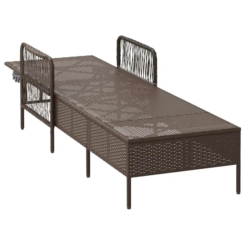 Lettino da sole Marrone e Bianco Crema 55 x 200 x 92 cm 365426