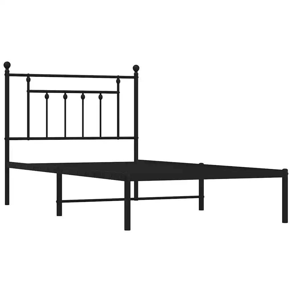 Giroletto con Testiera in Metallo Nero 100x190 cmcod mxl 81859