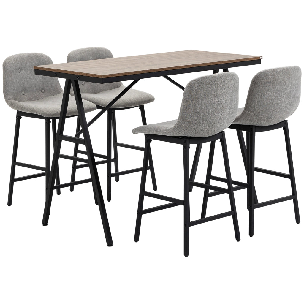 Tavolo da bar con sgabelli ¨C zephmum ¨C grigio chiaro 120x60x91