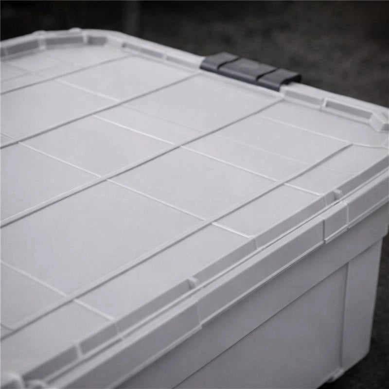 BOX CONTENITORE 40L CON COPERCHIO E RUOTE 59X39X27,4 CM GRIGIA – SCATOLA PORTAOGGETTI SALVASPAZIO CON ROTELLE PER CASA E RIPOSTIGLIO