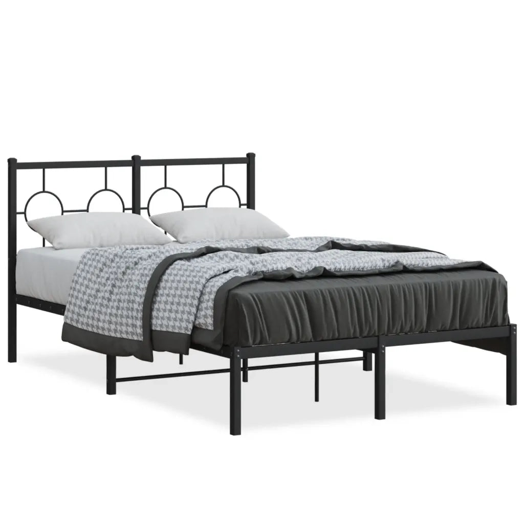 Giroletto con Testiera in Metallo Nero 120x190 cm 376223