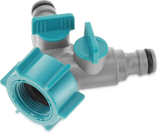Doppio congiuntore per tubi della tubazione per giardino - distributore a due vie con adattatore 1x 3/4" a 2x 1/2