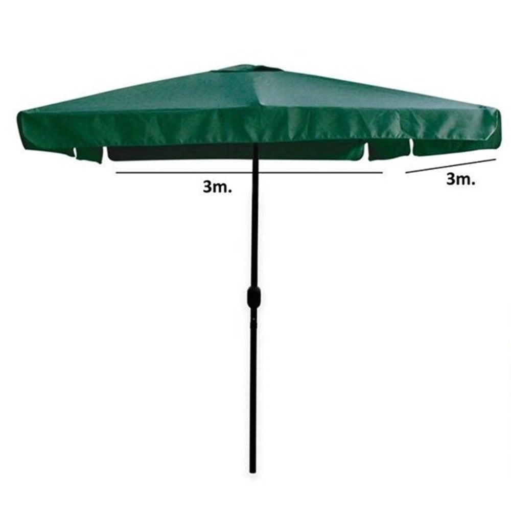 Trade Shop - Ombrellone Da Giardino Arredo Esterno Balcone Terrazzo Patio 3x3 Mt Verde 223230 -