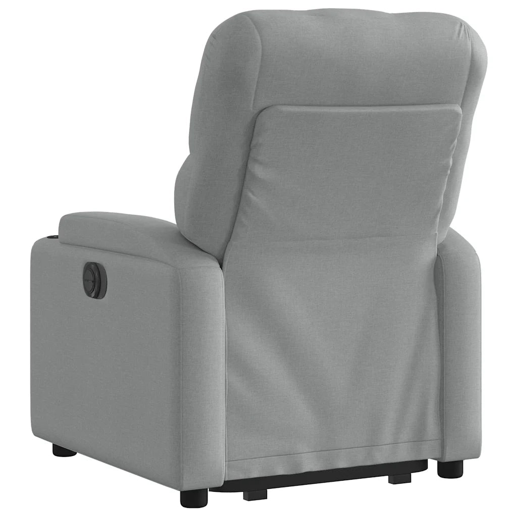 Poltrona | Sedia Relax Alzapersona Reclinabile Grigio Chiaro in Tessuto