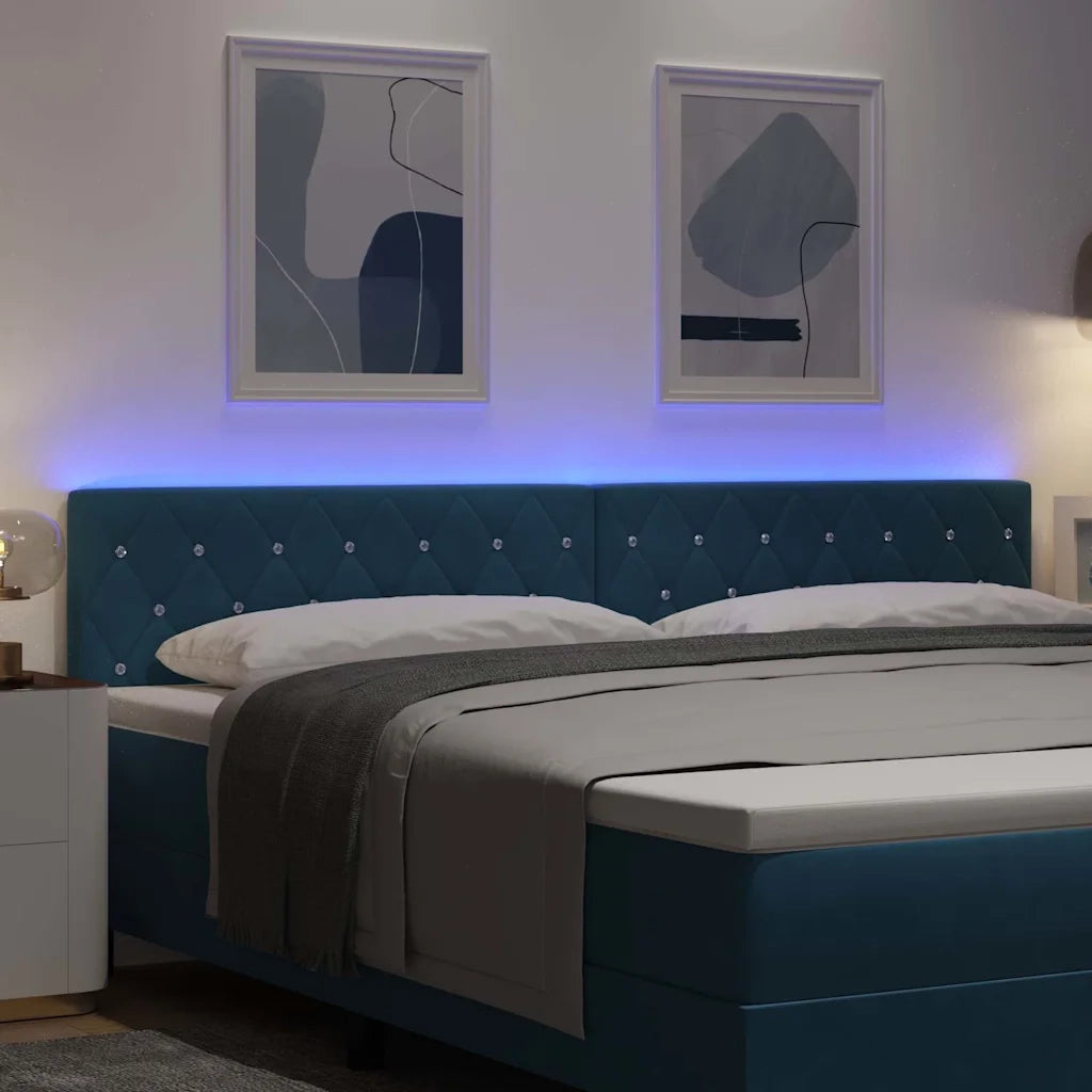 Testiera LED con strisce LED Blu Scuro 200 cm Velluto 3338081