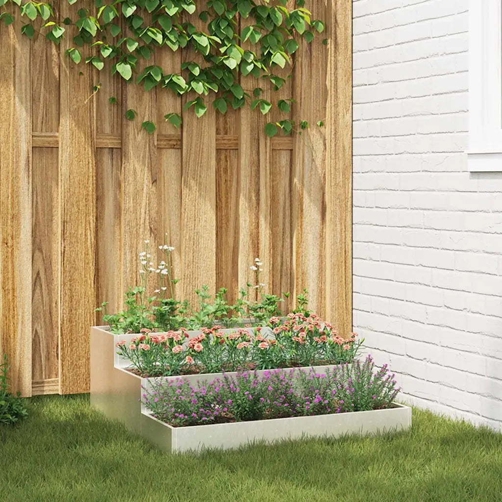 Vaso da giardino Argento 90 x 90 x 35 cm Acciaio inossidabile 865838