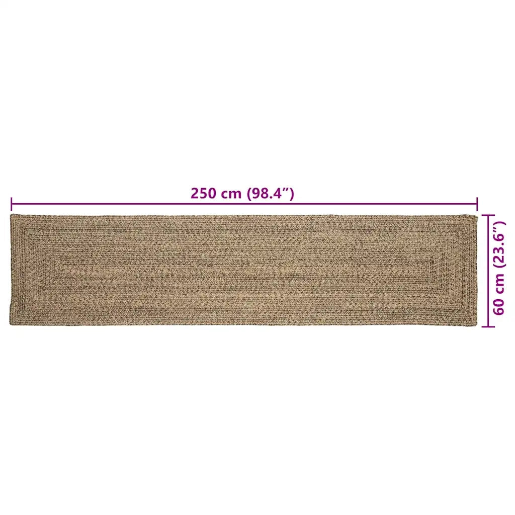 Tappeti per area Rettangolare Naturale e Nero 60 x 250 cm Juta 42010489