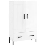 Credenza | Madia | Buffet da pranzo | Armadio da pranzo Bianco Lucido 69,5x31x115 cm in Legno Multistrato