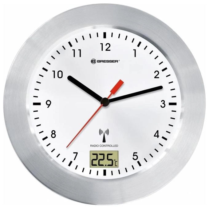 Bresser Optics MYTIME BATH RC Orologio al quarzo Cerchio Argento, Bianco