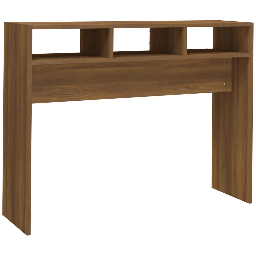 Tavolino Consolle Rovere Marrone 105x30x80 cm Legno Multistrato 815941
