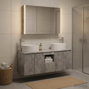 Set di Armadi da Bagno 4 pcs Grigio Cemento 3406586