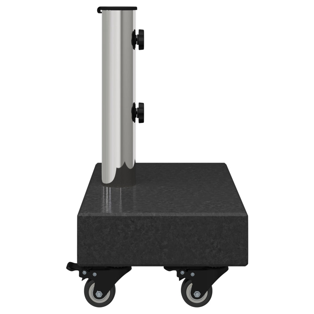 Base Ombrellone con Ruote per Pali Ã˜38/48mm Nera Granito 25 kg Rettangolare