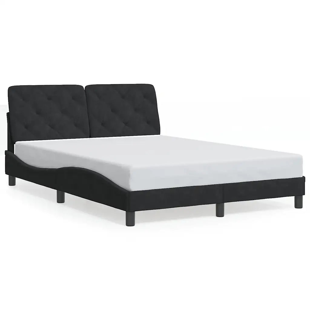 Giroletto senza Materasso Nero 140x190 cm in Velluto