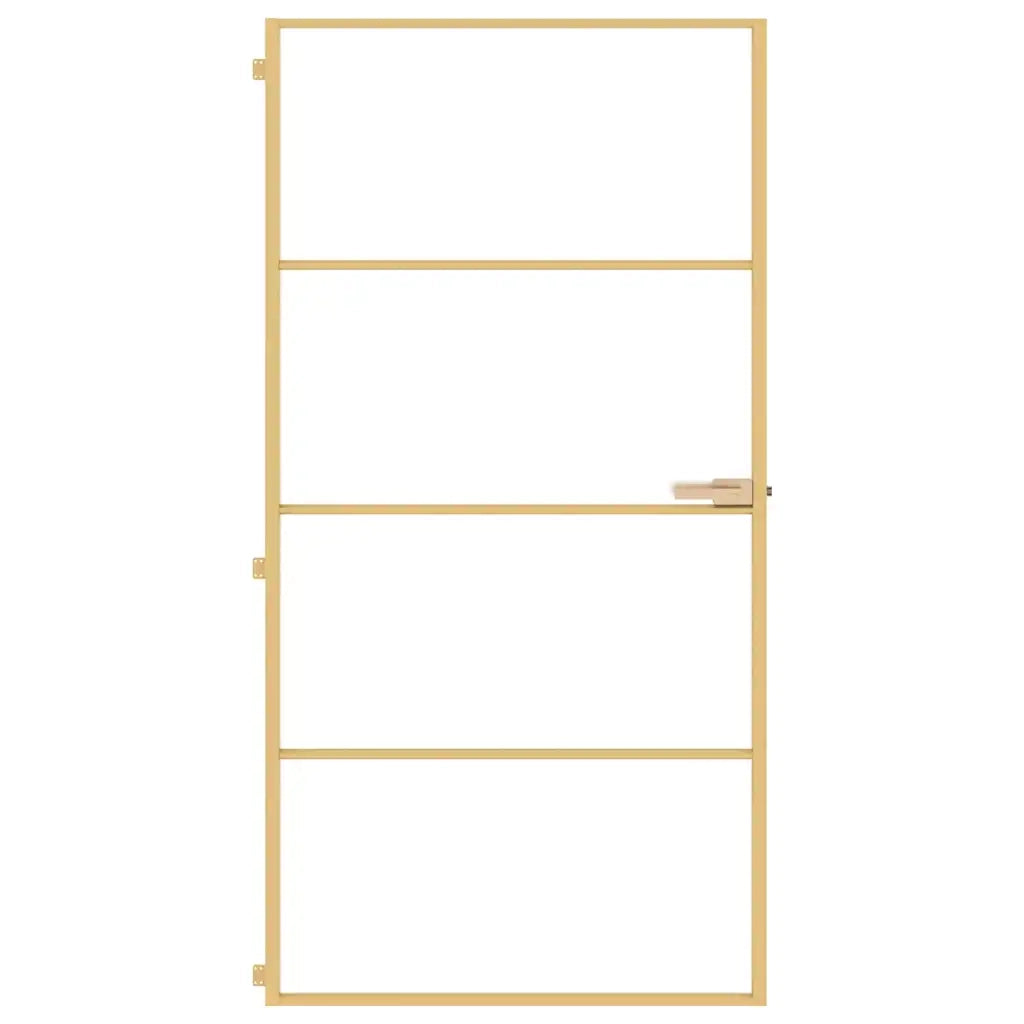 Porta Interni Sottile Oro 102,5x201,5 Vetro Temperato Alluminio 155139