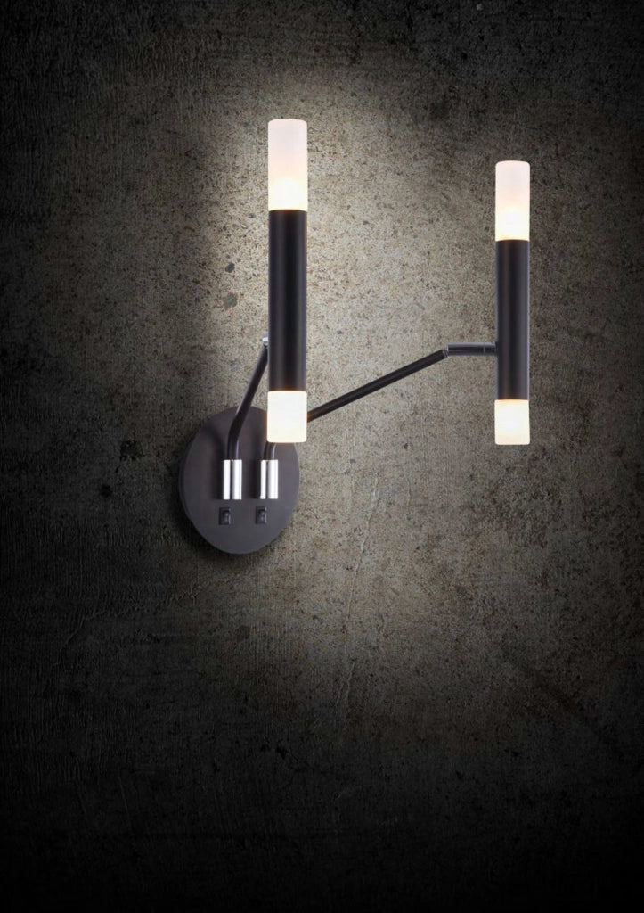 Applique Da Parete Moderno Vigo Metallo Nero Vetro 4 Luci G9 25W