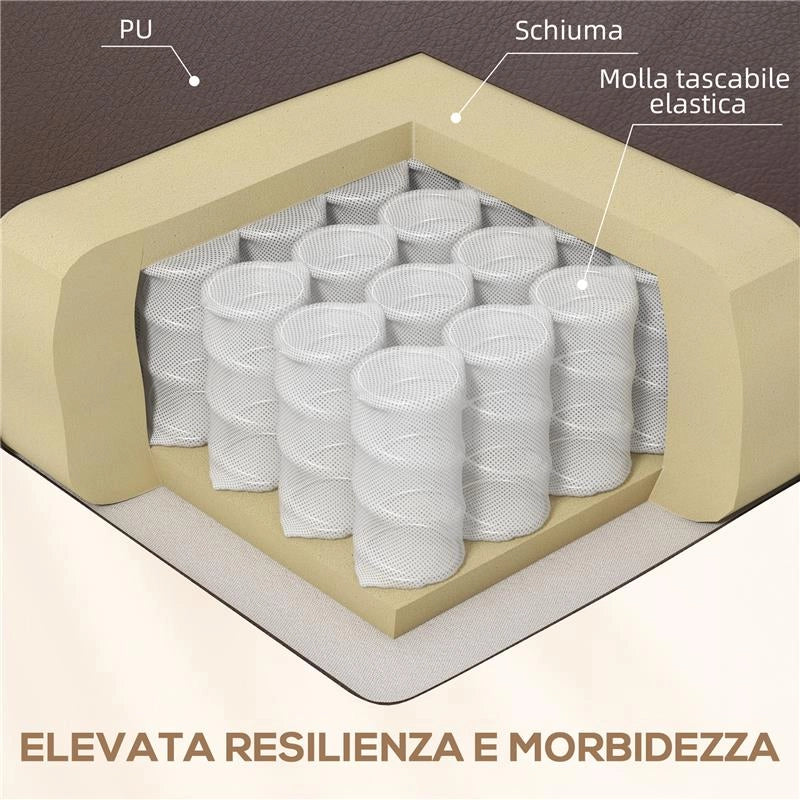 POLTRONA MASSAGGIANTE RECLINABILE CON 8 PUNTI MASSAGGIO E 5 MODALITÀ 84X92X109 CM MARRONE SCURO