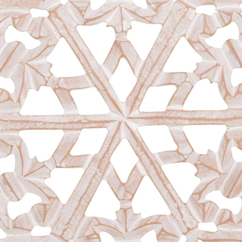Pannello in legno bianco fatto a mano 76x76x2,5h