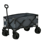 Carrello da Giardino Carico max 70kg con Maniglia Telescopica in Metallo e Tessuto Oxford Grigio