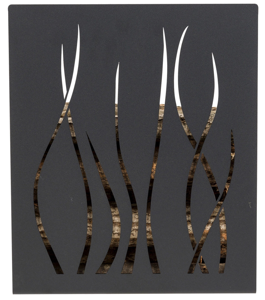 Portalegna da Parete o Appoggio 37x24x32,5 cm Crea Fuoco in Acciaio Verniciato Nero