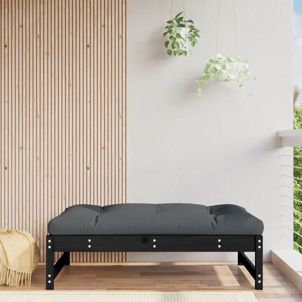Sedia da giardino-Poggiapiedi da Giardino 120x80 cm Legno Massello di Pino Nero 490137