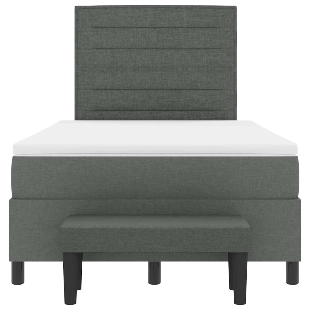 Letto a molle con testiera Grigio scuro 120 x 190 cm Tessuto 3343975