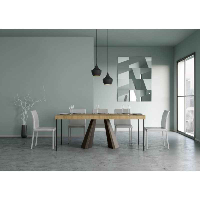 Consolle allungabile 90x40/196 cm Diamante Small Premium telaio Orso - Quercia Natura