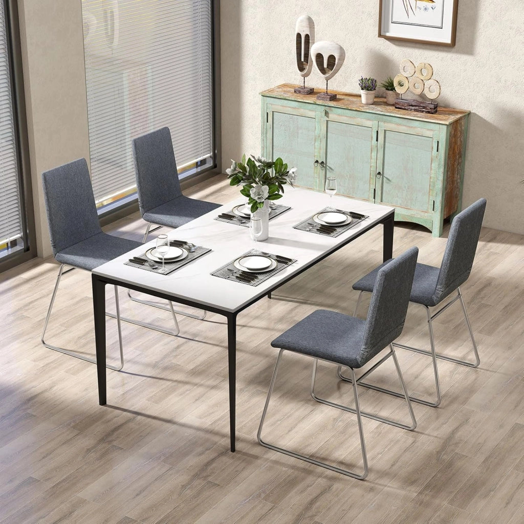 Set di 2 Sedie per Sala da Pranzo 52 x 47 x 88 cm, Sedie Imbottite per Cucina con Schienale Pieghevole e Struttura in Metallo, Adata per Ristorante, Grigio