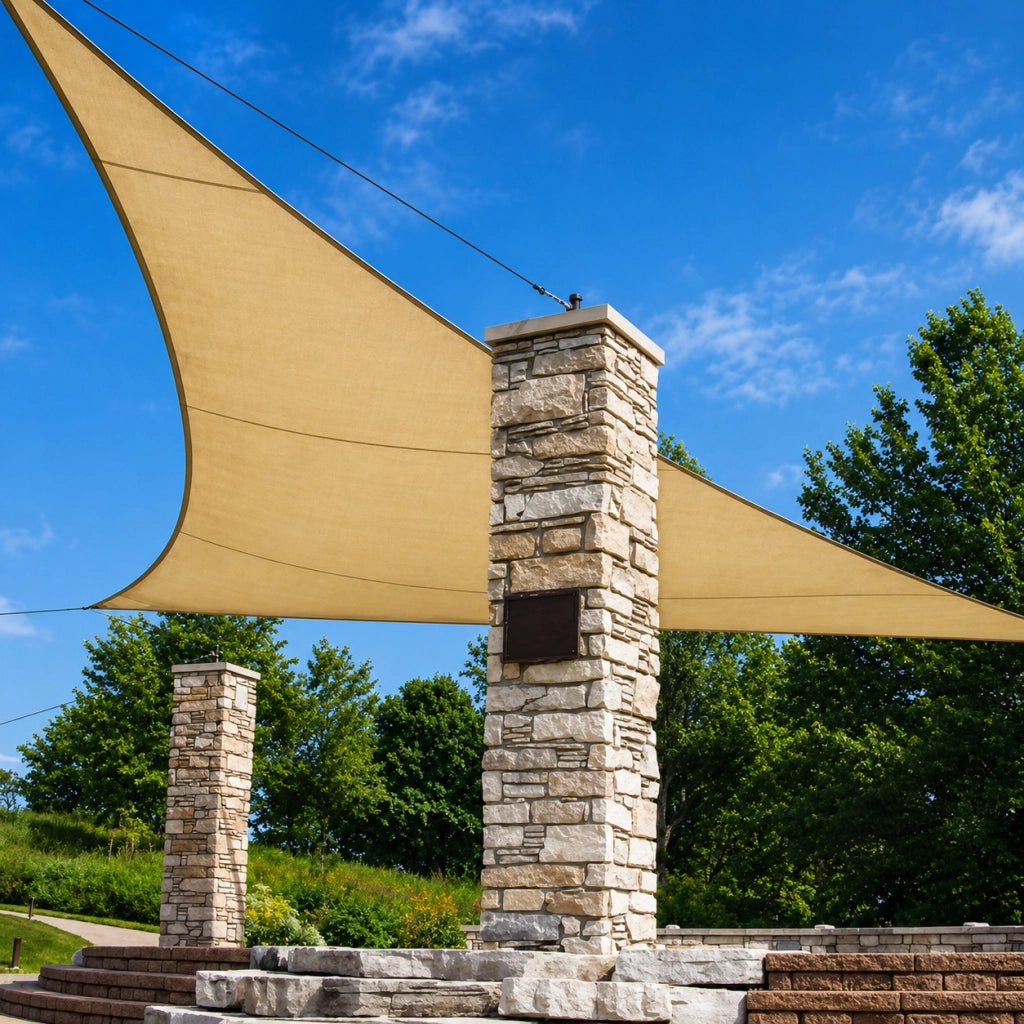 Tenda a Vela Triangolare Ombreggiante Parasole Verdelook Colore: Beige, Formato: 3,6x3,6x3,6 m