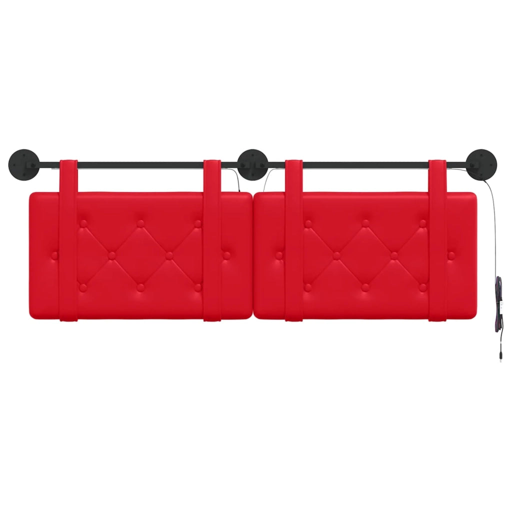 Testiera sospesa Con luce LED Rosso Similpelle 3424183
