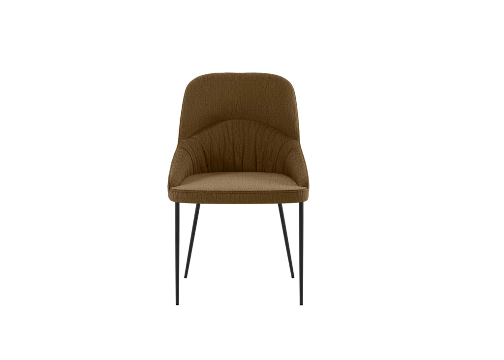Set 4 Sedie Ginevra 54x63x89 cm in Tessuto Easy-Clean Marrone