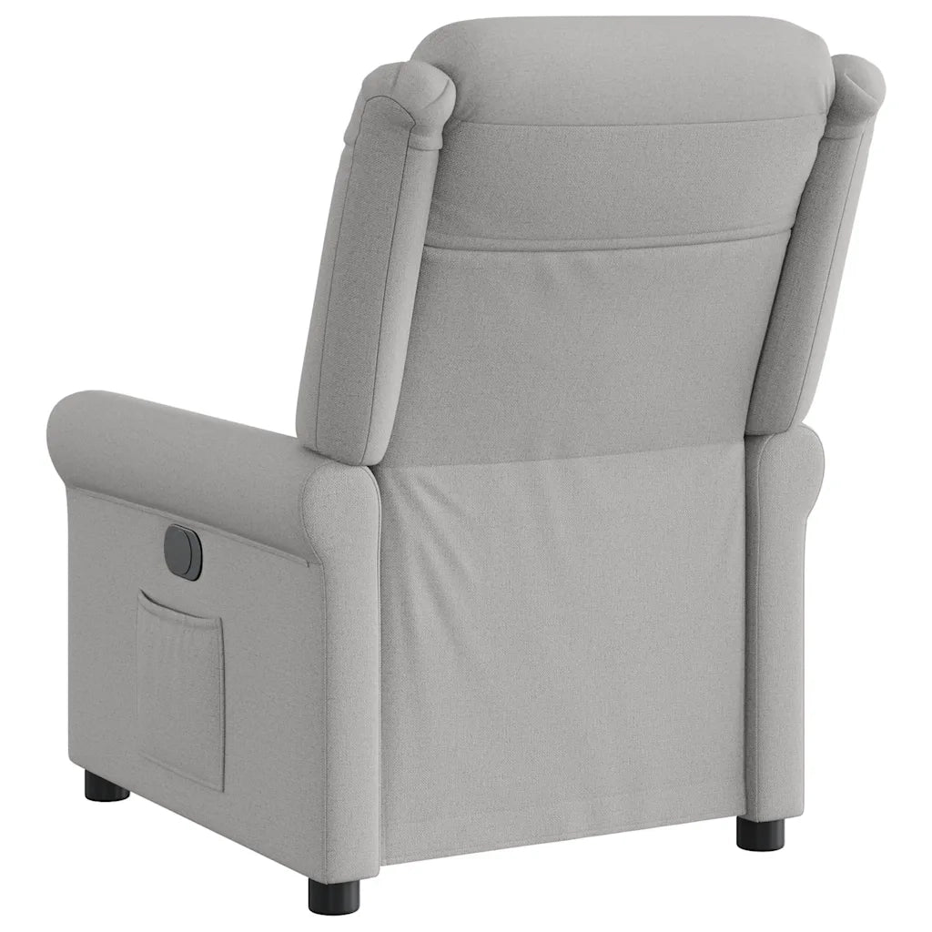 Poltrona | Sedia Relax Elettrica Reclinabile Grigio Nuvola in Tessuto